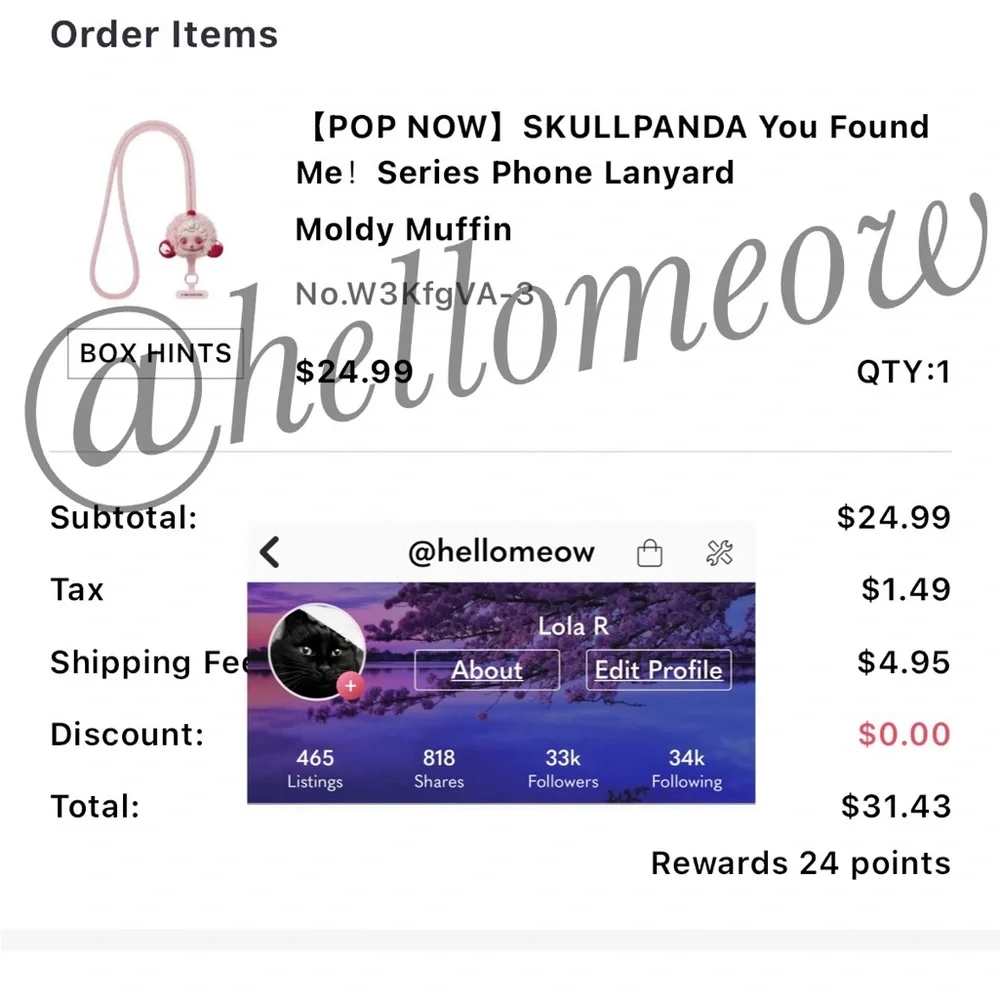 SKULLPANDA You Found Me! Series Phone Lanyard -Moldy Muffin Plush - Picture 2 of 11